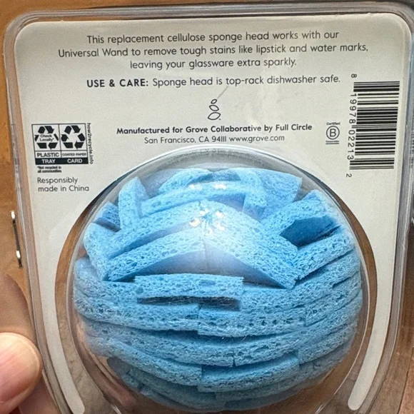 Grove Co. Blue Glassware Cleaner Replacement Head x2 - Picture 3 of 3